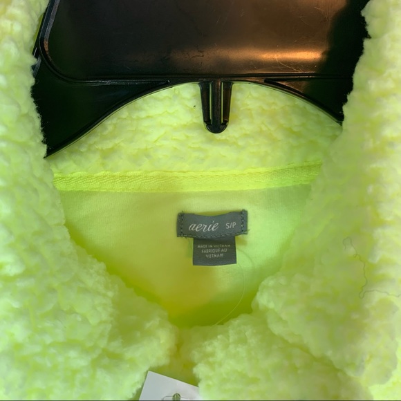 Aerie by American Eagle Neon Sherpa Pullover Oversize Sweater Highlighter - Picture 6 of 10